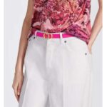 Dior Unisex CD Reversible Saddle Belt Golden Saddle Rani Pink Latte Smooth Calfskin - Image 8