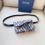 Dior Unisex CD Saddle Belt Pouch Blue Oblique Jacquard Front 'D' Stirrup – Image 3