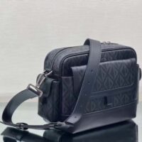 Dior Unisex Hit The Road Bag Messenger Pouch Black CD Diamond Canvas Smooth Calfskin (3)