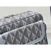 Dior Unisex Hit The Road Bag Messenger Pouch Gray CD Diamond Canvas Smooth Calfskin (3)