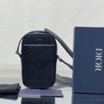 Dior Unisex Hit The Road Vertical Pouch Black CD Diamond Canvas - Image 2