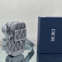 Dior Unisex Hit The Road Vertical Pouch Dior Gray CD Diamond Canvas (11)