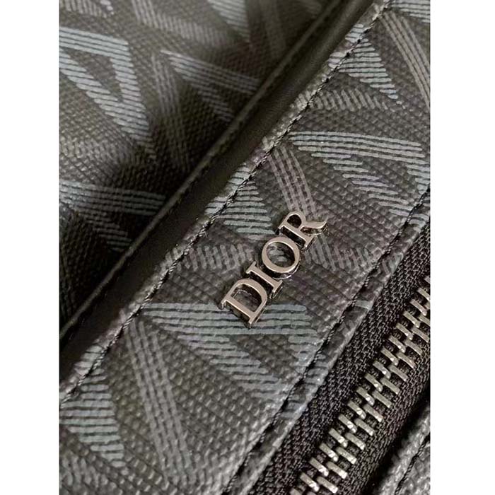 Dior Unisex Rider Backpack Black CD Diamond Canvas Smooth Calfskin (5)