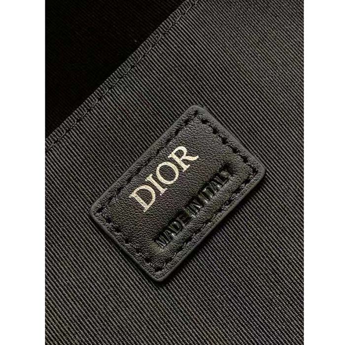 Dior Unisex Rider Backpack Black CD Diamond Canvas Smooth Calfskin (8)