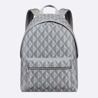 Dior Unisex Rider Backpack Gray CD Diamond Canvas Smooth Calfskin (2)