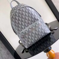 Dior Unisex Rider Backpack Gray CD Diamond Canvas Smooth Calfskin (2)