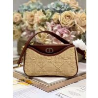 Dior Women CD 30 Montaigne Hobo Avenue Mini Bag Natural Cannage Raffia (8)