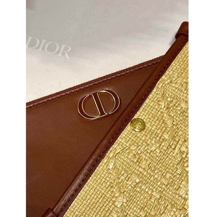 Dior Women CD 30 Montaigne Hobo Avenue Mini Bag Natural Cannage Raffia (4)
