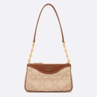 Dior Women CD 30 Montaigne Hobo Avenue Mini Bag Natural Cannage Raffia (8)