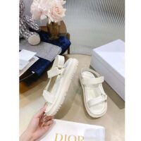 Dior Women CD D-Wave Sandal White Lambskin Paris Signature EVA Adjustable Scratch Band (1)