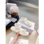 Dior Women CD D-Wave Sandal White Lambskin Paris Signature EVA Adjustable Scratch Band - Imagen 7