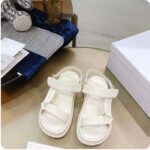Dior Women CD D-Wave Sandal White Lambskin Paris Signature EVA Adjustable Scratch Band - Imagen 3
