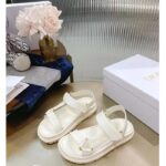 Dior Women CD D-Wave Sandal White Lambskin Paris Signature EVA Adjustable Scratch Band - Imagen 4