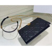 Dior Women CD Dior Caro Colle Noire Clutch Chain Black Cannage Lambskin (7)