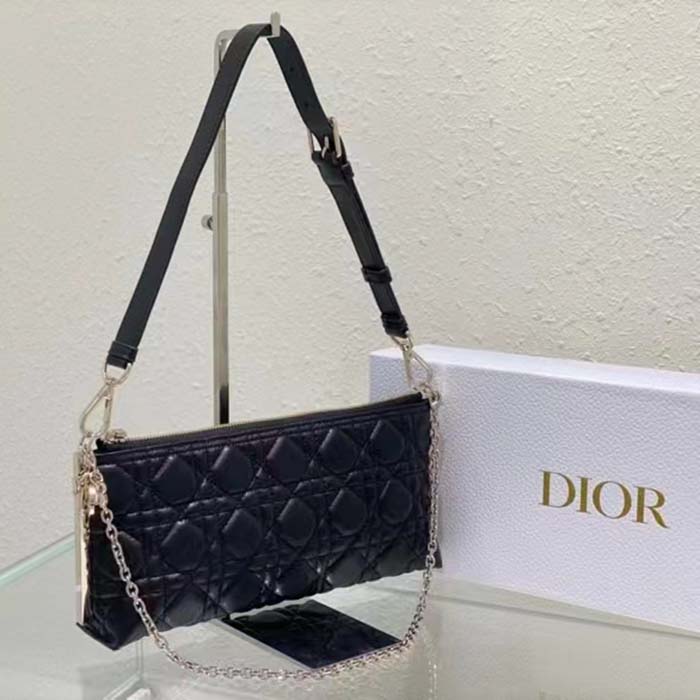 Dior Women CD Dior Club Bag Black Cannage Lambskin (1)