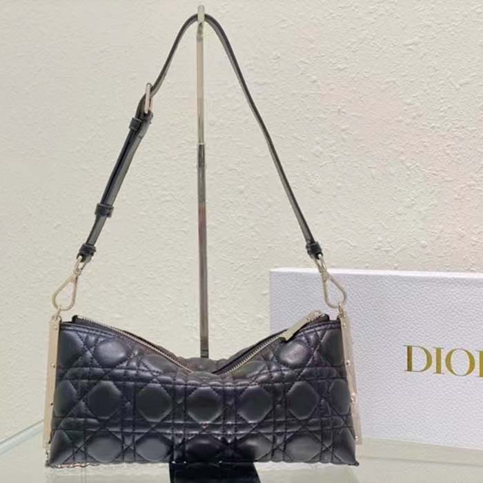 Dior Women CD Dior Club Bag Black Cannage Lambskin (2)