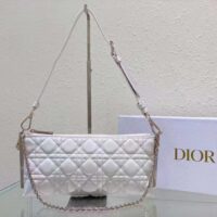 Dior Women CD Dior Club Bag Dusty Ivory Cannage Lambskin (7)