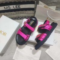 Dior Women CD Dioract Sandal Rani Pink Satin Black Lambskin (9)