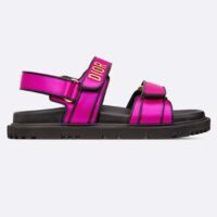 Dior Women CD Dioract Sandal Rani Pink Satin Black Lambskin (9)