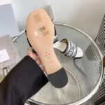 Dior Women CD Dway Heeled Slide White Black Embroidered Cotton Toile De Jouy Voyage - Image 10