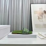 Dior Women CD Dway Slide Green Cotton Embroidered Metallic Thread Strass - immagine 2