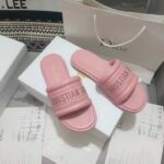 Dior Women CD Every-D Slide Pink Embossed Lambskin - Image 4