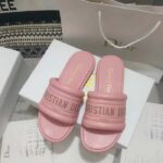 Dior Women CD Every-D Slide Pink Embossed Lambskin - Image 3