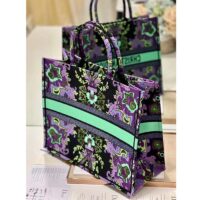 Dior Women CD Large Dior Book Tote Multicolor Dior Indian Purple Embroidery (1)