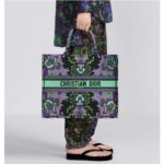 Dior Women CD Large Dior Book Tote Multicolor Dior Indian Purple Embroidery - Image 11