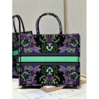 Dior Women CD Large Dior Book Tote Multicolor Dior Indian Purple Embroidery (1)