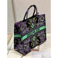 Dior Women CD Large Dior Book Tote Multicolor Dior Indian Purple Embroidery (1)