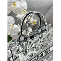 Dior Women CD Large Dior Book Tote White Black Plan De Paris Embroidery (9)