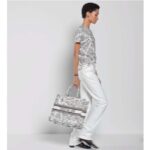 Dior Women CD Large Dior Book Tote White Black Plan De Paris Embroidery – Image 12