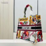Dior Women CD Large Dior Book Tote White Multicolor Indian Animals Embroidery - Image 4