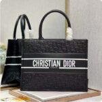 Dior Women CD Medium Book Tote Black Perforated Embossed Dior Oblique Calfskin - Image 2