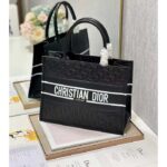 Dior Women CD Medium Book Tote Black Perforated Embossed Dior Oblique Calfskin - Image 9