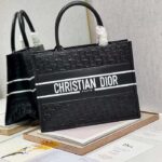 Dior Women CD Medium Book Tote Black Perforated Embossed Dior Oblique Calfskin - Image 4