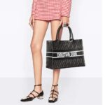 Dior Women CD Medium Book Tote Black Perforated Embossed Dior Oblique Calfskin - Image 13