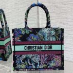Dior Women CD Medium Book Tote Blue Multicolor Toile De Jouy Voyage Embroidery - Image 6