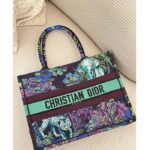 Dior Women CD Medium Book Tote Blue Multicolor Toile De Jouy Voyage Embroidery - Image 3