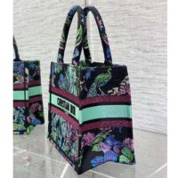 Dior Women CD Medium Book Tote Blue Multicolor Toile De Jouy Voyage Embroidery (8)