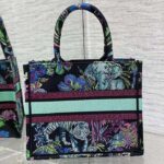 Dior Women CD Medium Book Tote Blue Multicolor Toile De Jouy Voyage Embroidery - Image 5