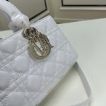 Dior Women CD Medium D-Joy Bag Latte Cannage Lambskin – Image 7