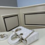 Dior Women CD Medium D-Joy Bag Latte Cannage Lambskin – Image 4