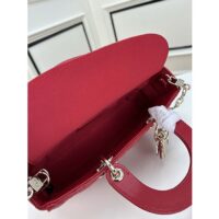 Dior Women CD Medium D-Joy Bag Scarlet Red Cannage Lambskin (1)