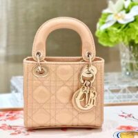 Dior Women CD Mini Lady Dior Bag Aesthetic Beige Patent Cannage Lambskin (1)