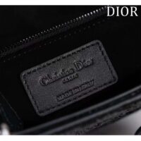 Dior Women CD Mini Lady Dior Bag Black Cannage Cotton Embroidered Micropearls (5)