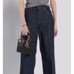 Dior Women CD Mini Lady Dior Bag Black Cannage Cotton Embroidered Micropearls - immagine 11