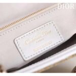 Dior Women CD Mini Lady Dior Bag Caramel Beige Cannage Cotton Embroidered Micropearls - immagine 10