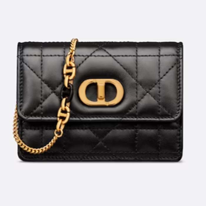 Dior Women CD Miss Caro Micro Bag Black Macrocannage Lambskin